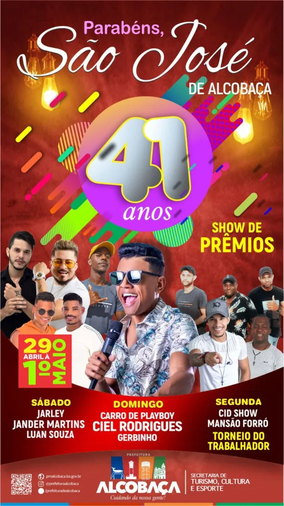 Confira a programação   da festa dos 41 anos de São José de Alcobaça 