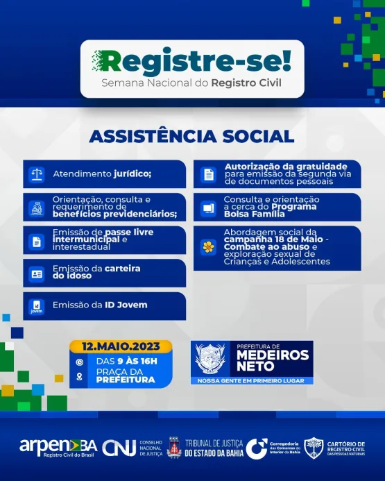 REGISTRE-SE: Prefeitura de Medeiros Neto recebe mutirão para tirar e regularizar documentos da população