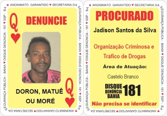 Líder de grupo criminoso é inserido no Baralho do Crime