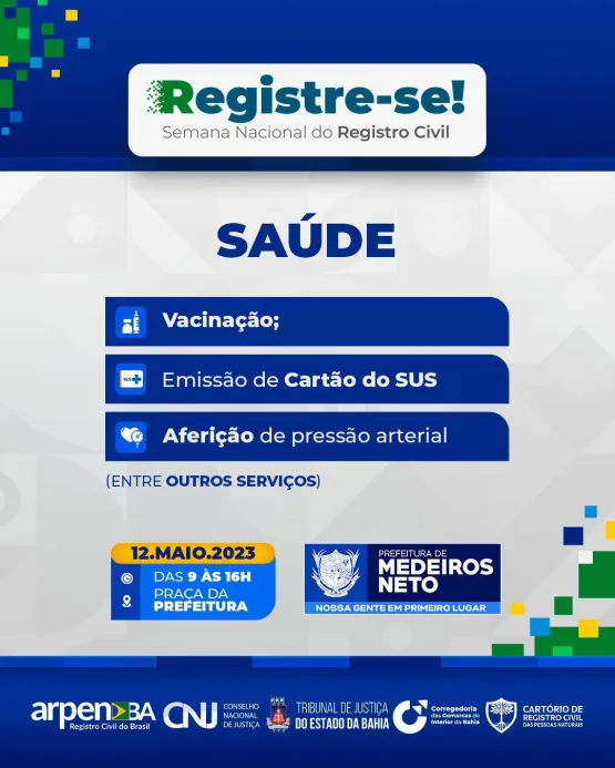 REGISTRE-SE: Prefeitura de Medeiros Neto recebe mutirão para tirar e regularizar documentos da população nesta sexta-feira