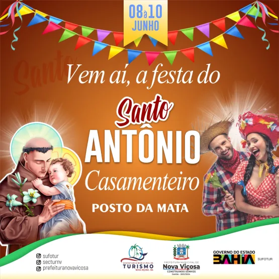 Mais uma atração do Santo Antônio Casamenteiro é confirmada pela Prefeitura de Nova Viçosa 