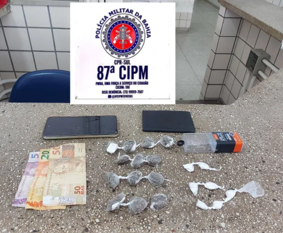 PM prende homem com maconha e cocaína em Teixeira de Freitas