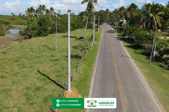 Interligação da iluminação pública entre Ponta de Areia e Barra de Caravelas trás mais segurança para os moradores