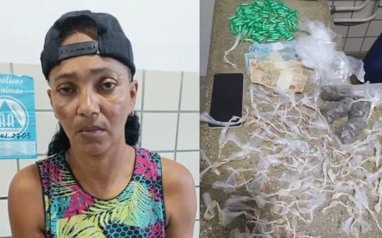 Mulher é presa pelo PETO da 44ª CIPM com drogas em Medeiros Neto