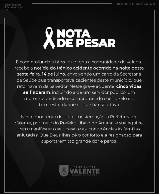 Seis pessoas morrem em acidente na BR 116 na Bahia. Vítimas voltavam de tratamento em Salvador