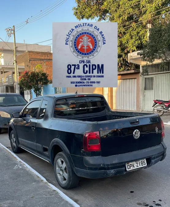 Policiais da 87ª CIPM recupera em Teixeira de Freitas veículo clonado com restrição de furto ou roubo 