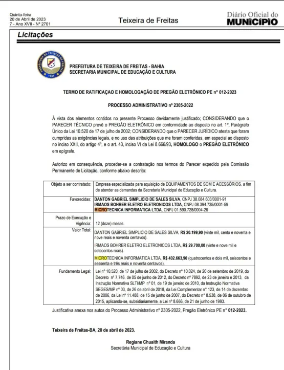 Fake news: Prefeitura desmente notícia de licitação milionária de microfone e caixa de som 