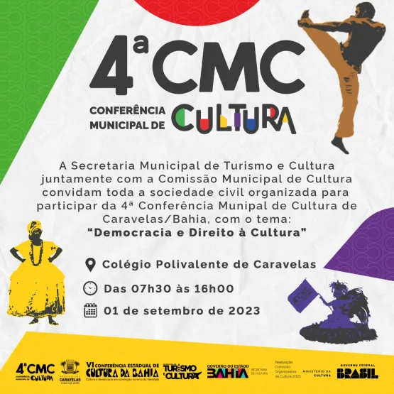 Prefeitura de Caravelas convida a população para 4ª Conferência Municipal de Cultura