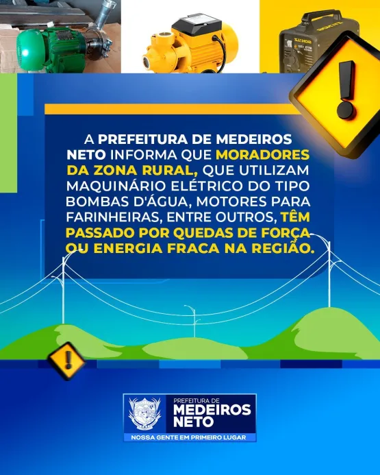 Prefeitura de Medeiros Neto cadastra moradores da zona rural que enfrentam quedas de força devido ao uso de equipamentos elétricos