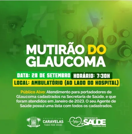 Visão em Foco: Mutirão do glaucoma acontecerá em Caravelas
