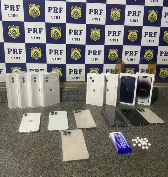 PRF apreende celulares avaliados em R$60.000,00 na BR 116 em Jequié (BA)