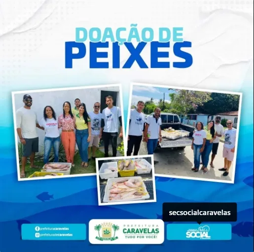 Peixes apreendidos em pesca predatória são doados para unidades de saúde e de apoio social de Caravelas