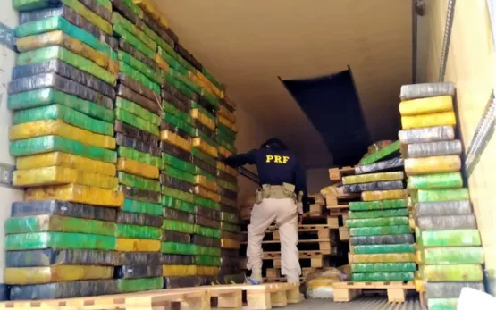 PRF apreende mais de duas toneladas de maconha em fundo falso de caminhão na Bahia