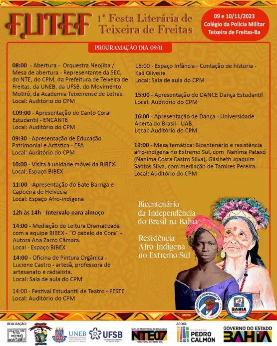 1ª Festa Literária de Teixeira de Freitas celebra o Bicentenário da Independência do Brasil na Bahia
