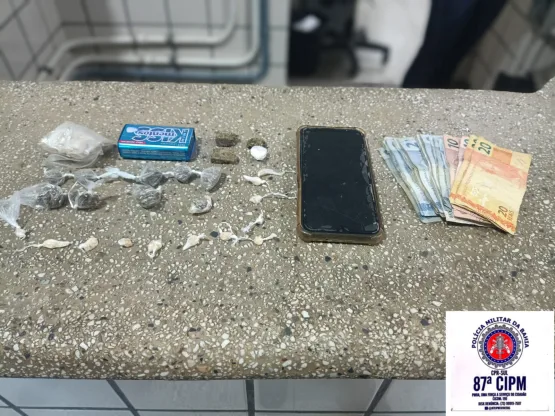 87ª CIPM prende suspeito de tráfico de drogas em Teixeira de Freitas