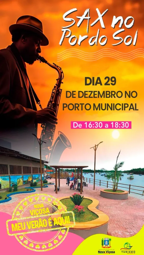 Sax no pôr do sol: Uma tarde musical no Porto Municipal de Nova Viçosa
