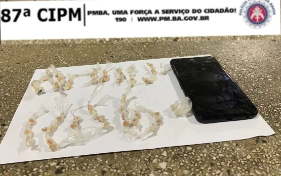 87ª CIPM apreende pedras de crack em Teixeira de Freitas