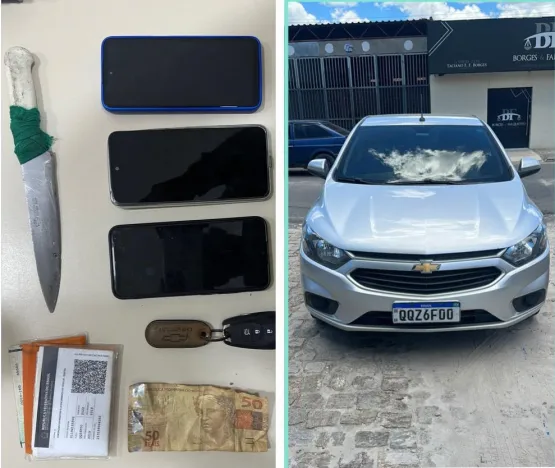 PM prende em Teixeira de Freitas suspeitos com carro que foi roubado em Linhares-ES