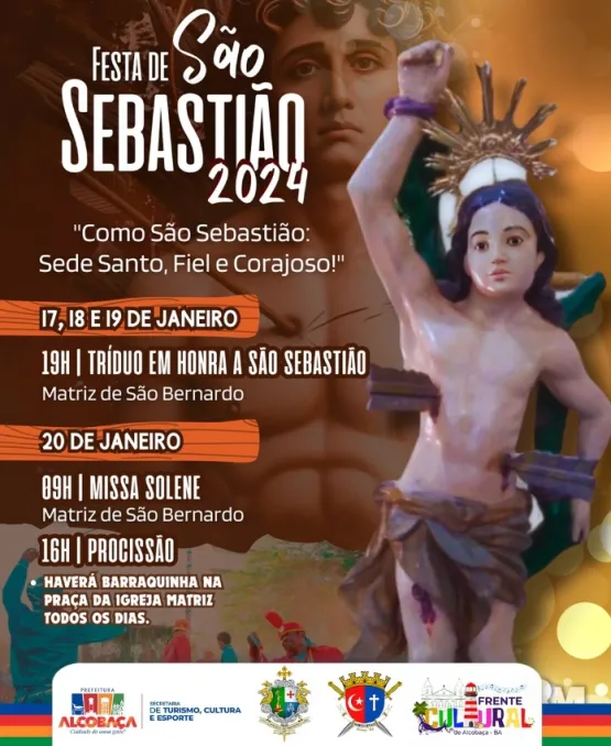 Emoção e Fé: Alcobaça se prepara para a Festa de São Sebastião nos dias 17, 18, 19 e 20 