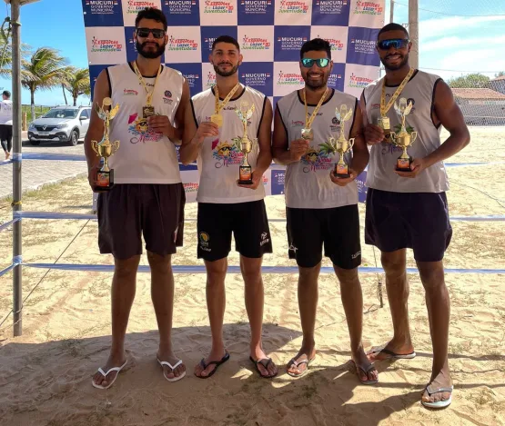 Grande disputa e espírito esportivo durante os Jogos de Verão com o voleibol, nas areias de Mucuri