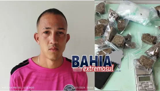 Polícia prende jovem com mais de meio quilo de maconha em Medeiros Neto