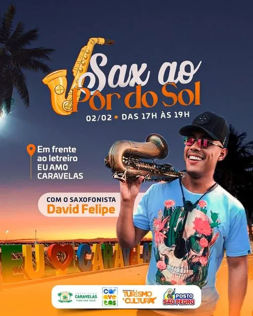 Entardecer musical: David Felipe e seu saxofone encantarão o entardecer em Caravelas