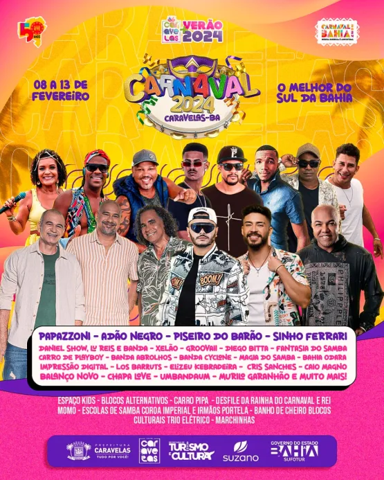  Carnaval em Caravelas: A folia começa dia 08 de fevereiro!