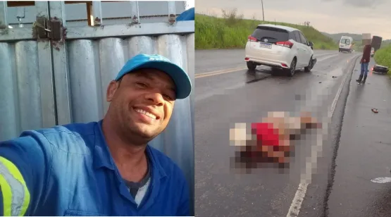  Motorista filma momento que motociclista colide de frente com veículo no interior da Bahia