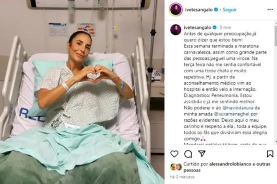 Ivete Sangalo está internada em um hospital de Salvador