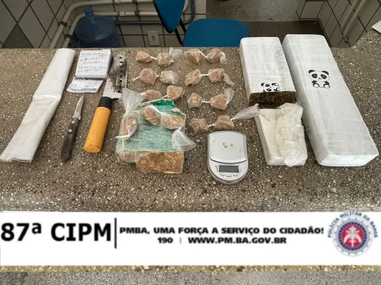 PM apreende mais de 2 quilos de drogas neste domingo (25) em Teixeira de Freitas