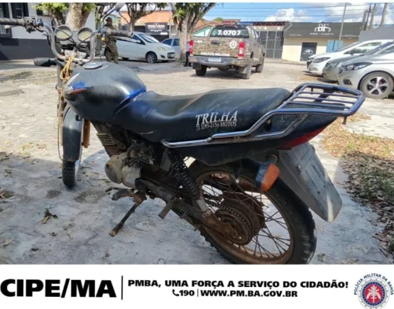 Moto com adulteração de características é apreendida durante OPERAÇÃO ORIZON 2024 em Itanhém