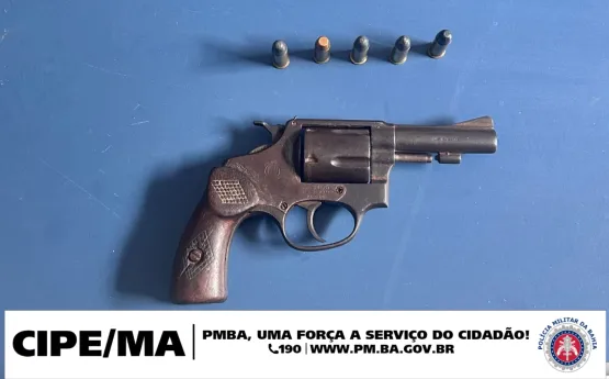 Polícia apreende revólver e munições em ação preventiva em Guaratinga
