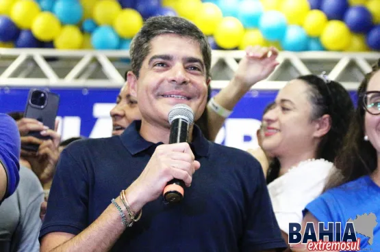 Prefeito Dr. Marcelo Belitardo recebe ACM Neto e os deputados Paulo Azi e Sandro Régis em ato de filiação partidária e lançamento de sua pré-candidatura à reeleição