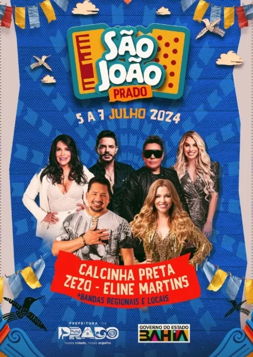 Prado Celebra São João com Zezo, Eline Martins e Calcinha Preta nos dias 05, 06 e 07