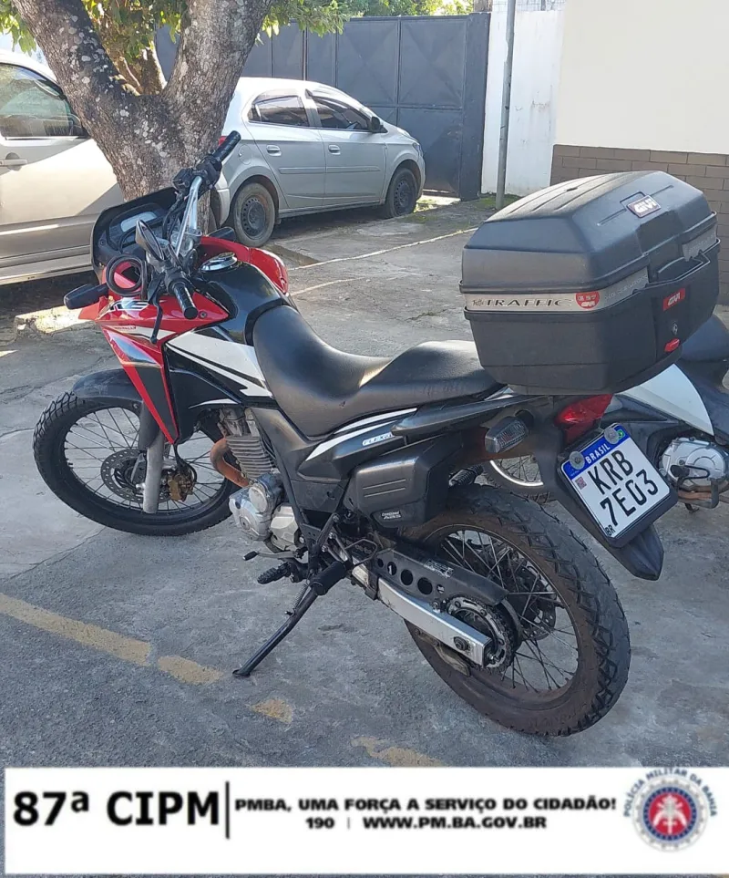 87ª CIPM realiza apreensão de moto com sinal dos identificadores adulterados e restrição