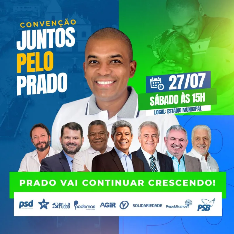 Convenção partidária confirma candidatura à reeleição de Gilvan Produções acontece no próximo sábado (27), no Prado