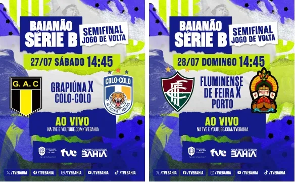 Semifinais do baiano série B na TVE neste final de semana