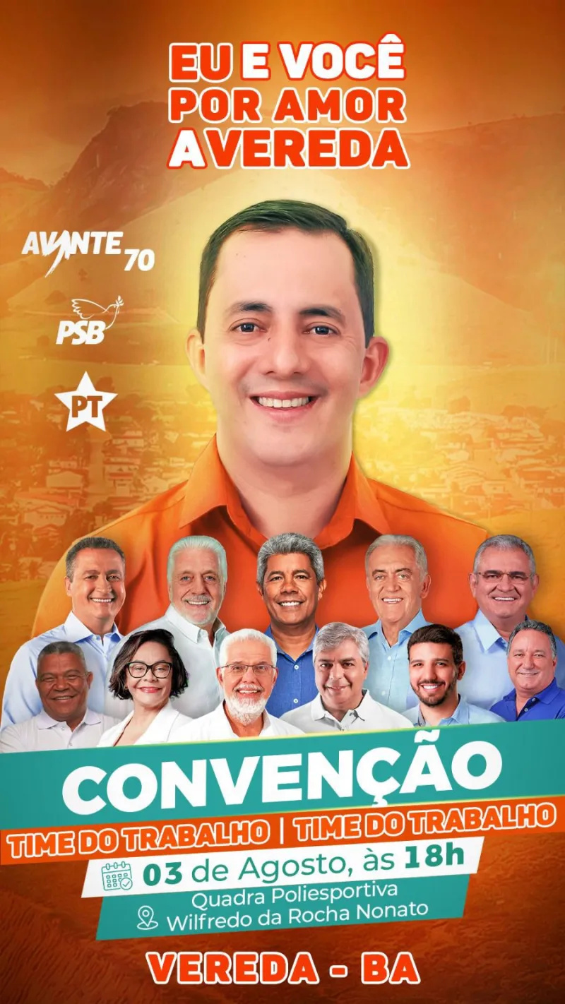 Convenção que vai reafirmar a candidatura do prefeito Manrick Teixeira acontece no próximo dia 03 em Vereda-BA