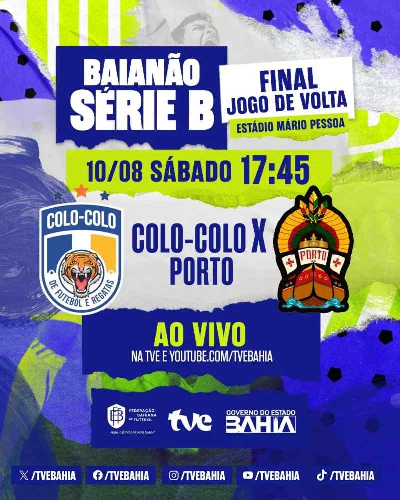 Colo Colo e Porto decidem o Baianão Série B neste sábado na TVE