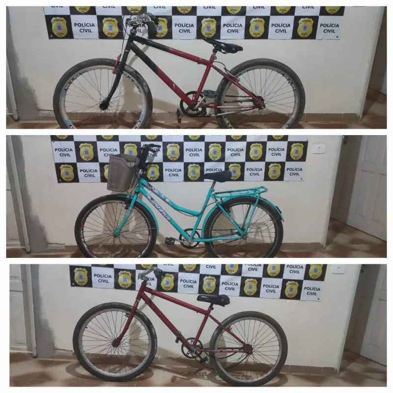 Polícia Civil recupera bicicletas furtadas e prende três suspeitos em flagrante em Nova Viçosa