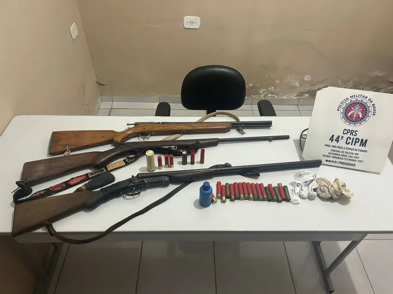 Polícia Militar de Itanhém Apreende Armas de Fogo em Conflito Entre Vizinhos na Zona Rural