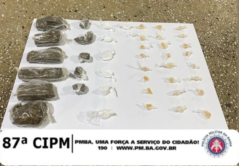 PM apreende drogas em Teixeira de Freitas; suspeito foge antes da abordagem