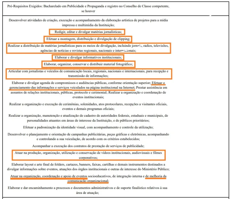 Deputados aprovam projeto ilegal do MP-BA que transpõe funções de jornalistas para publicitários