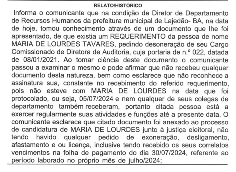 Ex prefeita de Lajedão e candidata a vice-prefeita pode ter registro de candidatura cassado por falsificação de documento