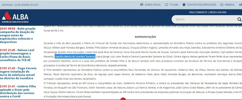 Ex prefeita de Lajedão e candidata a vice-prefeita pode ter registro de candidatura cassado por falsificação de documento