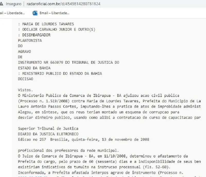 Ex prefeita de Lajedão e candidata a vice-prefeita pode ter registro de candidatura cassado por falsificação de documento