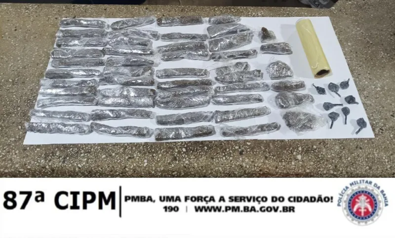 PM realiza importantes apreensões de drogas e arma de fogo em Teixeira de Freitas no final de semana