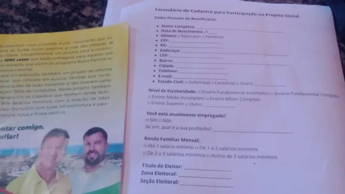  Denúncia: Coligação política de Wilsinho Brito é suspeita de prometer casas populares em troca de voto