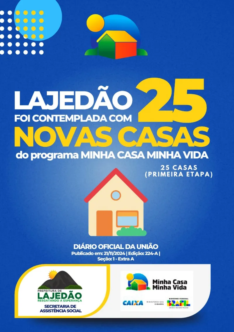 Prefeito Tonzinho comemora aquisição de 23 unidade s do Programa Minha Casa Minha Vida para Lajedão