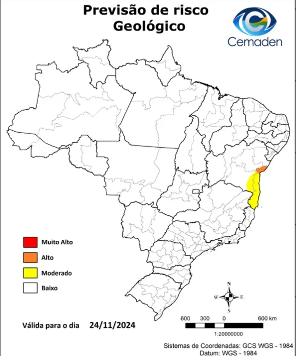 Defesa Civil do Estado da Bahia alerta sobre os riscos de fortes chuvas nos próximos dias 